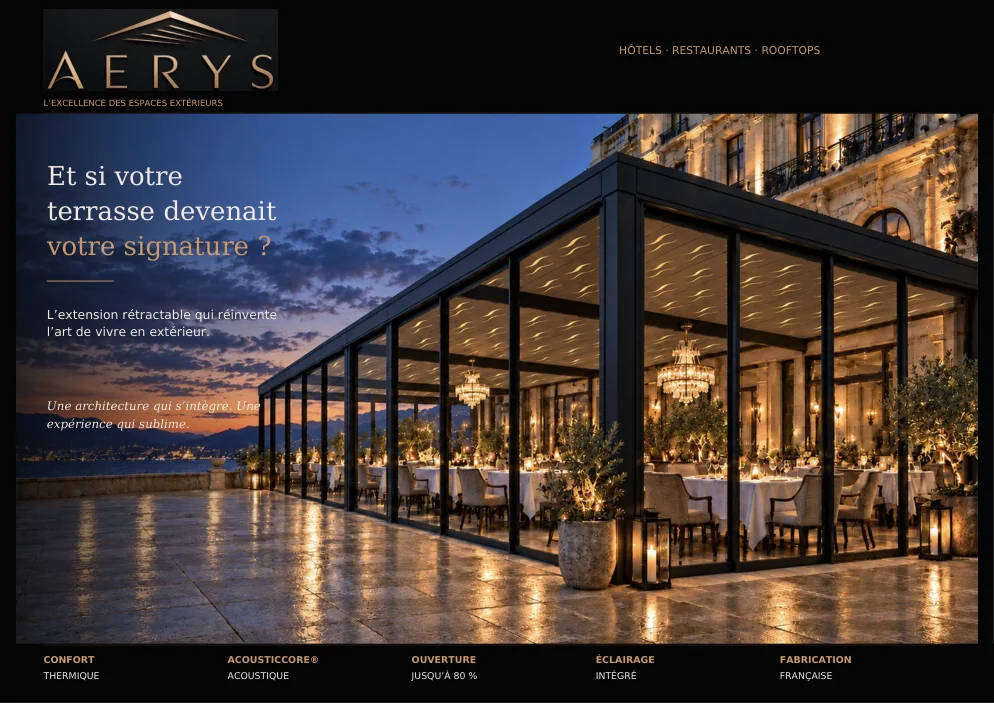 Couverture de la brochure AERYS professionnels